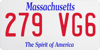 MA license plate 279VG6
