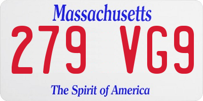 MA license plate 279VG9