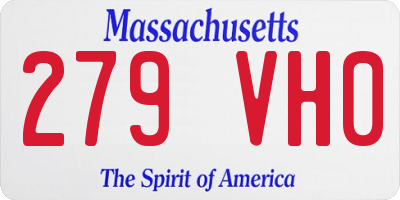 MA license plate 279VH0