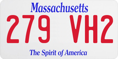 MA license plate 279VH2