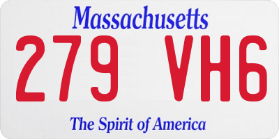 MA license plate 279VH6