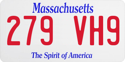 MA license plate 279VH9