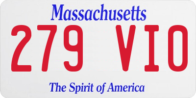 MA license plate 279VI0