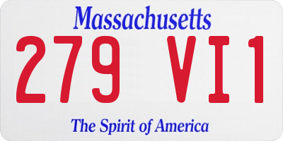MA license plate 279VI1