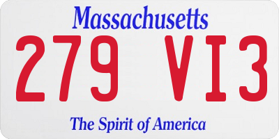MA license plate 279VI3