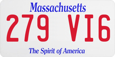MA license plate 279VI6