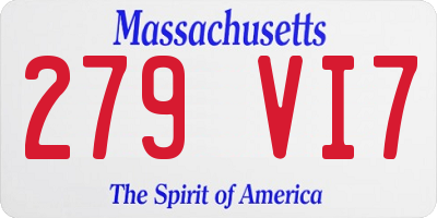 MA license plate 279VI7