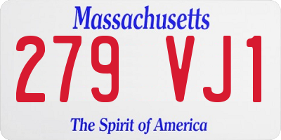 MA license plate 279VJ1