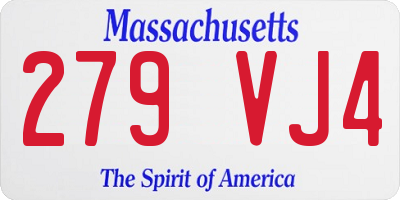 MA license plate 279VJ4