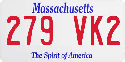 MA license plate 279VK2