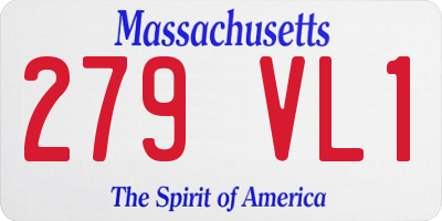 MA license plate 279VL1