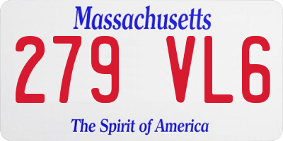 MA license plate 279VL6