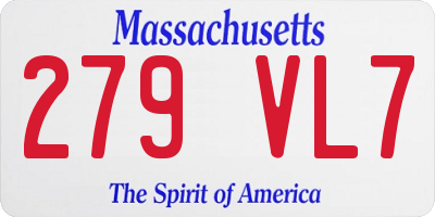 MA license plate 279VL7