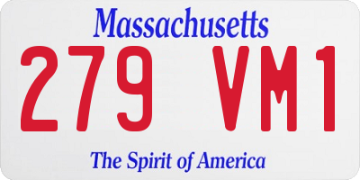 MA license plate 279VM1