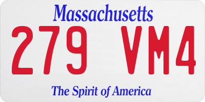 MA license plate 279VM4