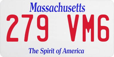 MA license plate 279VM6