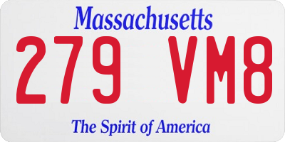 MA license plate 279VM8