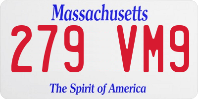 MA license plate 279VM9