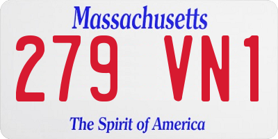 MA license plate 279VN1