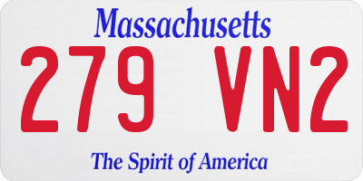 MA license plate 279VN2