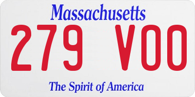 MA license plate 279VO0