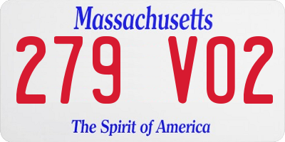 MA license plate 279VO2