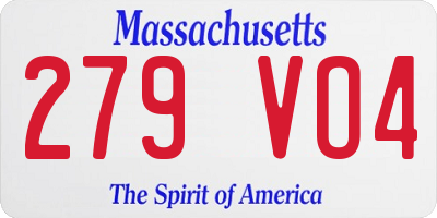 MA license plate 279VO4