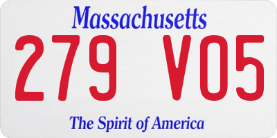 MA license plate 279VO5