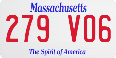 MA license plate 279VO6