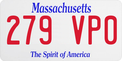 MA license plate 279VP0