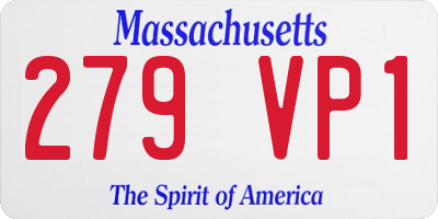 MA license plate 279VP1