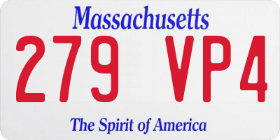 MA license plate 279VP4