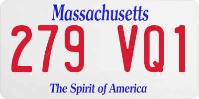 MA license plate 279VQ1