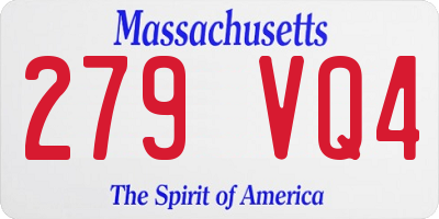 MA license plate 279VQ4