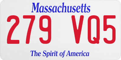 MA license plate 279VQ5