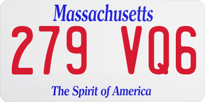 MA license plate 279VQ6