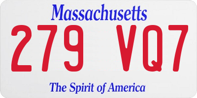 MA license plate 279VQ7