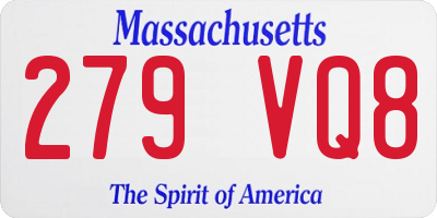 MA license plate 279VQ8