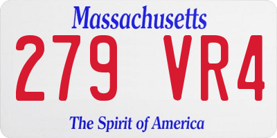 MA license plate 279VR4