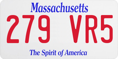 MA license plate 279VR5