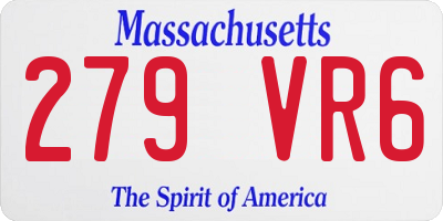 MA license plate 279VR6