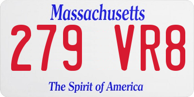 MA license plate 279VR8