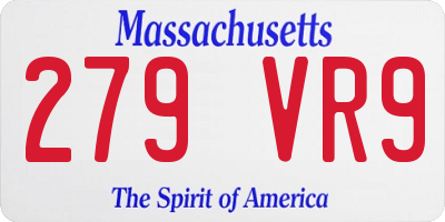 MA license plate 279VR9