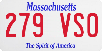 MA license plate 279VS0