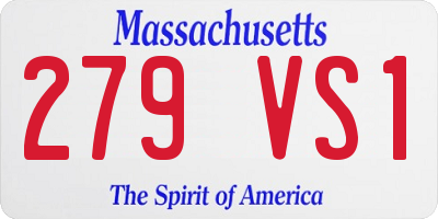 MA license plate 279VS1