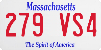 MA license plate 279VS4