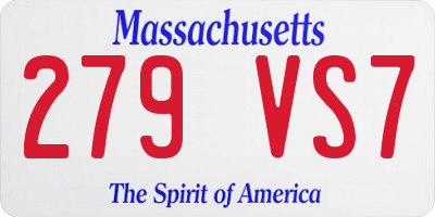 MA license plate 279VS7