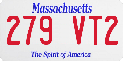 MA license plate 279VT2
