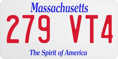 MA license plate 279VT4