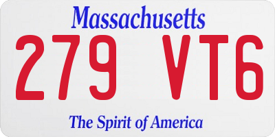 MA license plate 279VT6